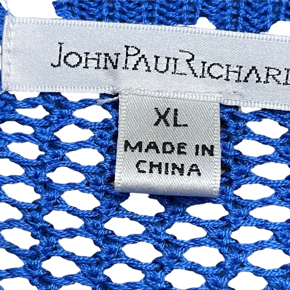 JOHN PAUL RICHARD| OPEN KNIT SWEATER | BLUE/WHITE | SZ XL | NWT - Picture 6 of 8